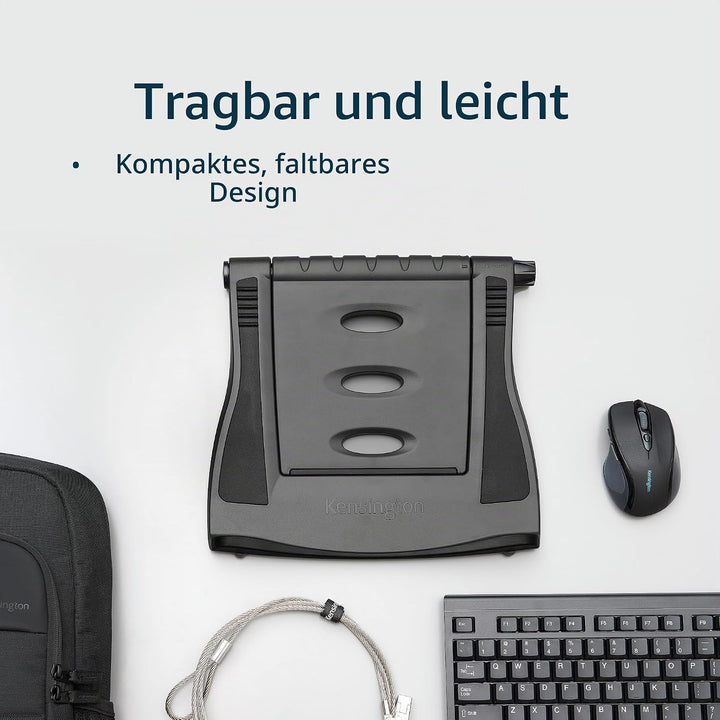 Kensington Easy Riser EQ Tragbarer Laptopständer &amp; -kühler, höhenverstellbar und leicht, faltbarer N