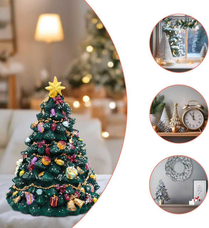 Spetebo Retro Spieluhr Oh Tannenbaum drehend - 16 cm - Deko Weihnachtsbaum zum Aufziehen mit Musik -