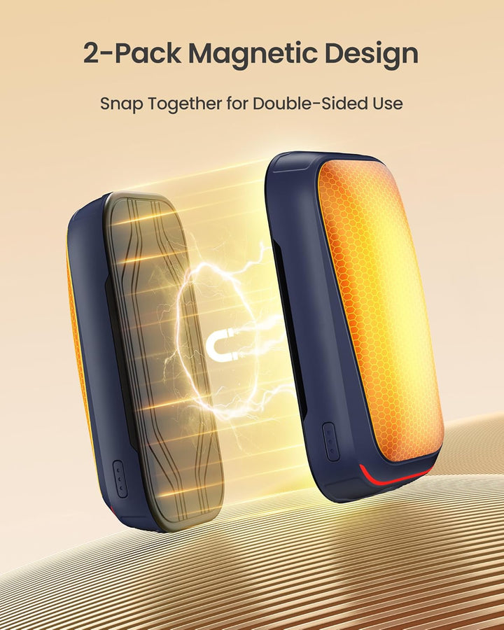Gaiatop Taschenwärmer Handwärmer Elektrisch 2-Pack mit Magnet, 4000mAh USB Wiederverwendbar, 3s Schn