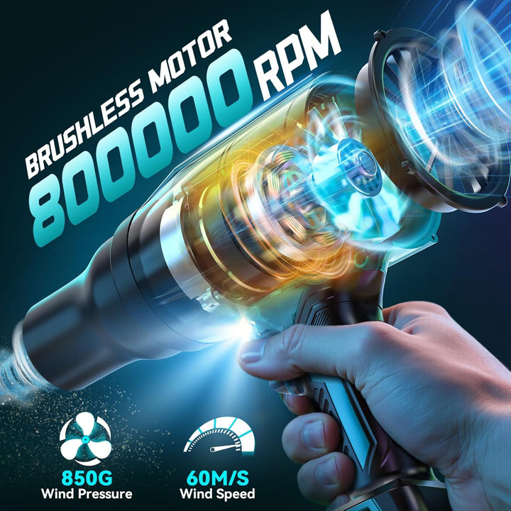 Ecarke Akku-Gebläse Turbo für Makita 18V Akkus, 80.000 U/Min bürstenloser Motor, 60m/s Luftgeschwind