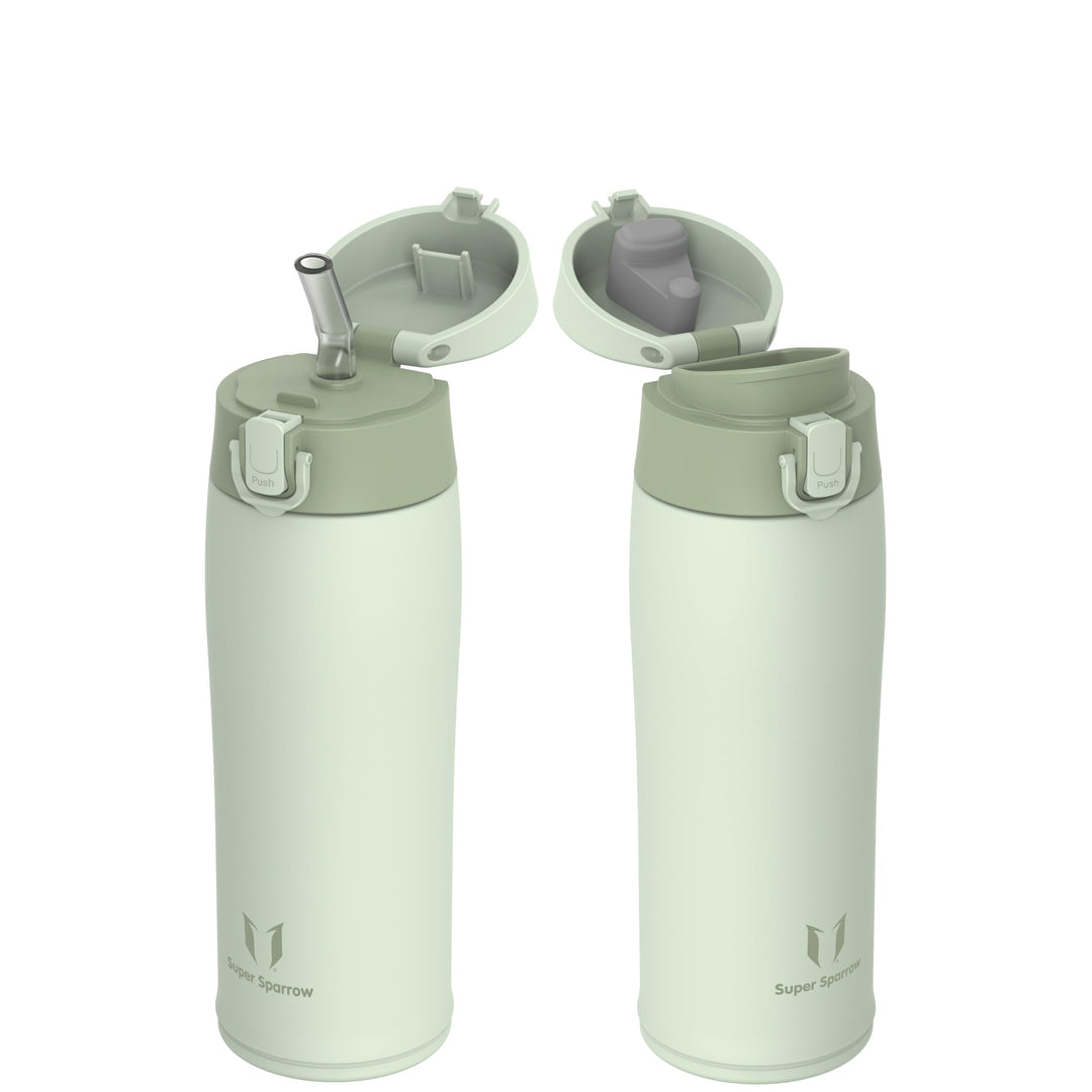 Super Sparrow Trinkflasche Edelstahl 18/8 - Trinkbecher - 500ml - BPA-Frei, Auslaufsicher Thermobech