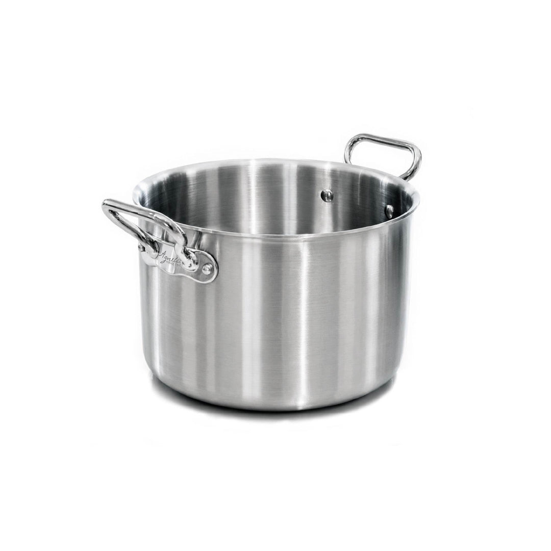 Pentole Agnelli ALIX104ALIN20 Hoher Topf mit 2 Stahlgriffen, Aluminium-Stahl-Trilaminat zur Induktio