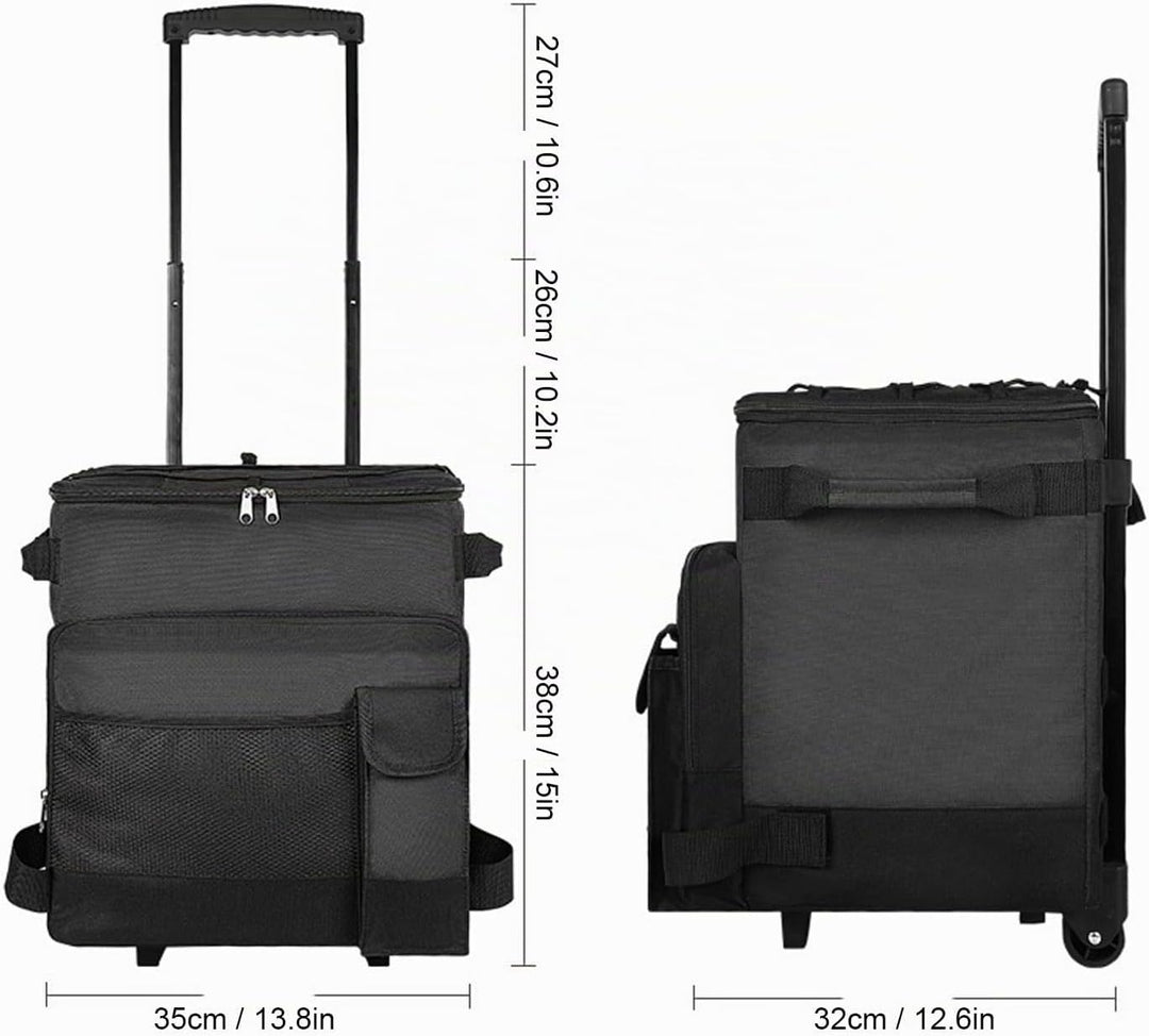 Rollender Kühlerer, 43L Isoliertasche Picknicktaschen, Wasserdichte Isolierte Kühltasche mit Griff u