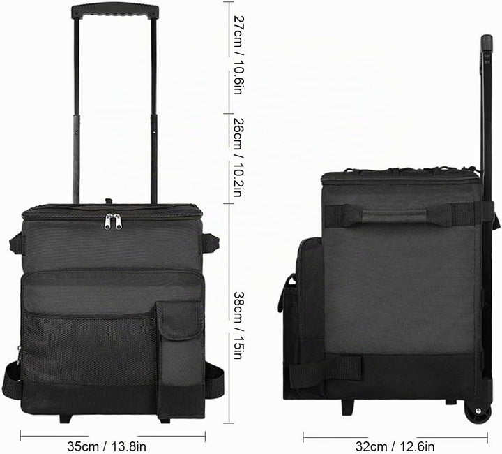 Rollender Kühlerer, 43L Isoliertasche Picknicktaschen, Wasserdichte Isolierte Kühltasche mit Griff u