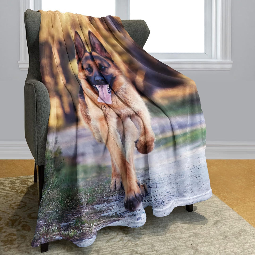 YISUMEI - 150 x 200 cm Decke - Netter Haustier Schäferhund Hund Fleecedecke,Kaschmir-Gefühl Kuscheld