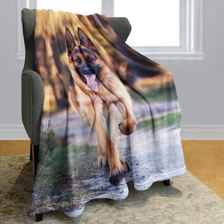 YISUMEI - 150 x 200 cm Decke - Netter Haustier Schäferhund Hund Fleecedecke,Kaschmir-Gefühl Kuscheld