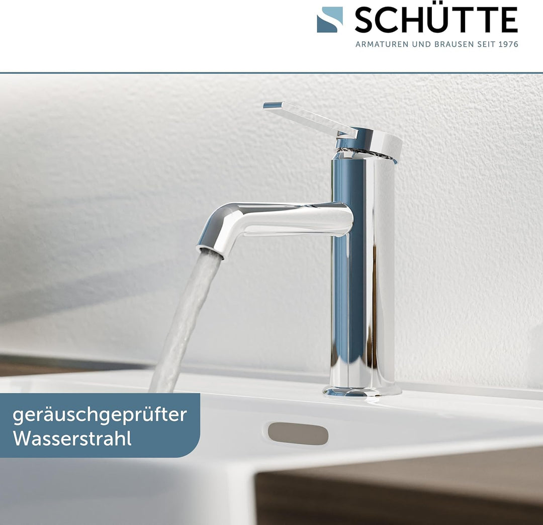 SCHÜTTE Waschtischarmatur LOS ANGELES 33100, Wasserhahn Bad mit Ablaufgarnitur, Armatur Badezimmer,