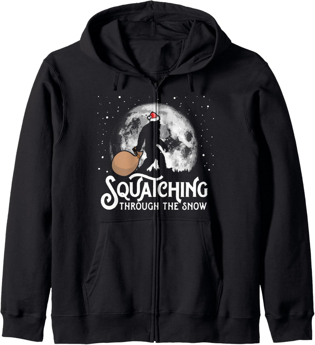 Squatching Through The Snow Funny Bigfoot Christmas Santa Kapuzenjacke