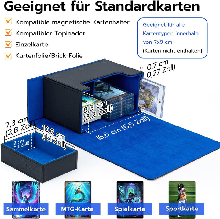 Doppelschicht Card Deck Box für MTG, Commander Displays,passt für 200 Kartens /22pcs 35PT Magnetic C