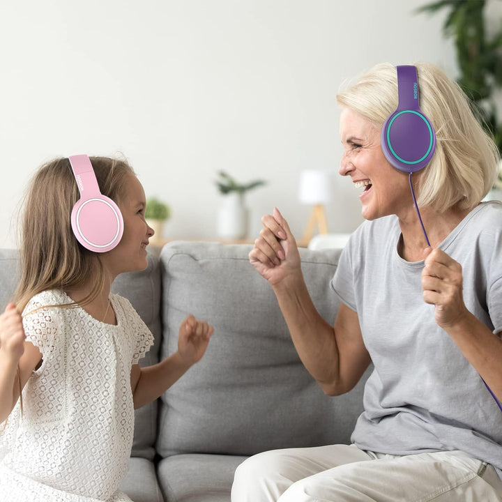 RORSOU R10 Over-Ear-Headphones mit Mikrofon, leichte faltbare Stereo-Bass-Headset mit 1,5 m nicht ve