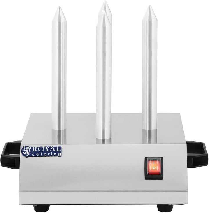 Royal Catering Hot-Dog-Spiesstoaster Hot Dog Toasterstangen 4 Spiesse RCHW-200 (Leistung: 200 W, Tem