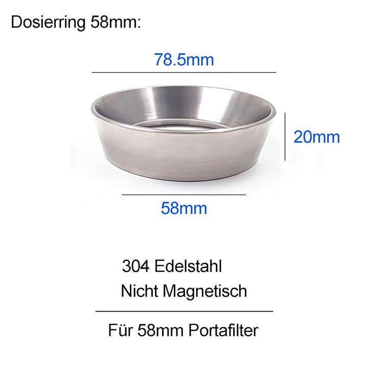 ponezg 58mm Espresso Dosierring Dosiertrichter Edelstahl Trichter für 58mm Portafilter, 58mm Espress