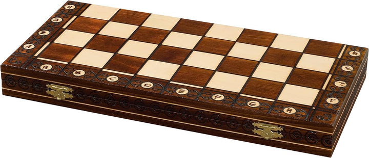 Sunrise Chess | Consul Schach | Elegant | Handgebrannte Holzfiguren | Handbemaltes Schachbrett | Sor