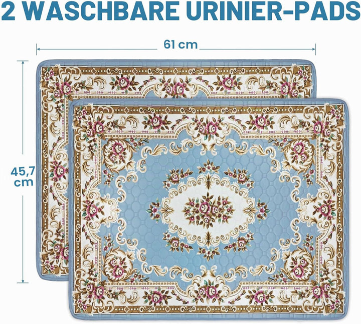 Waschbare Pinkelpads für Hunde,2 Stück,super saugfähig,wiederverwendbar,Welpenunterlagen 60x45cm,sch