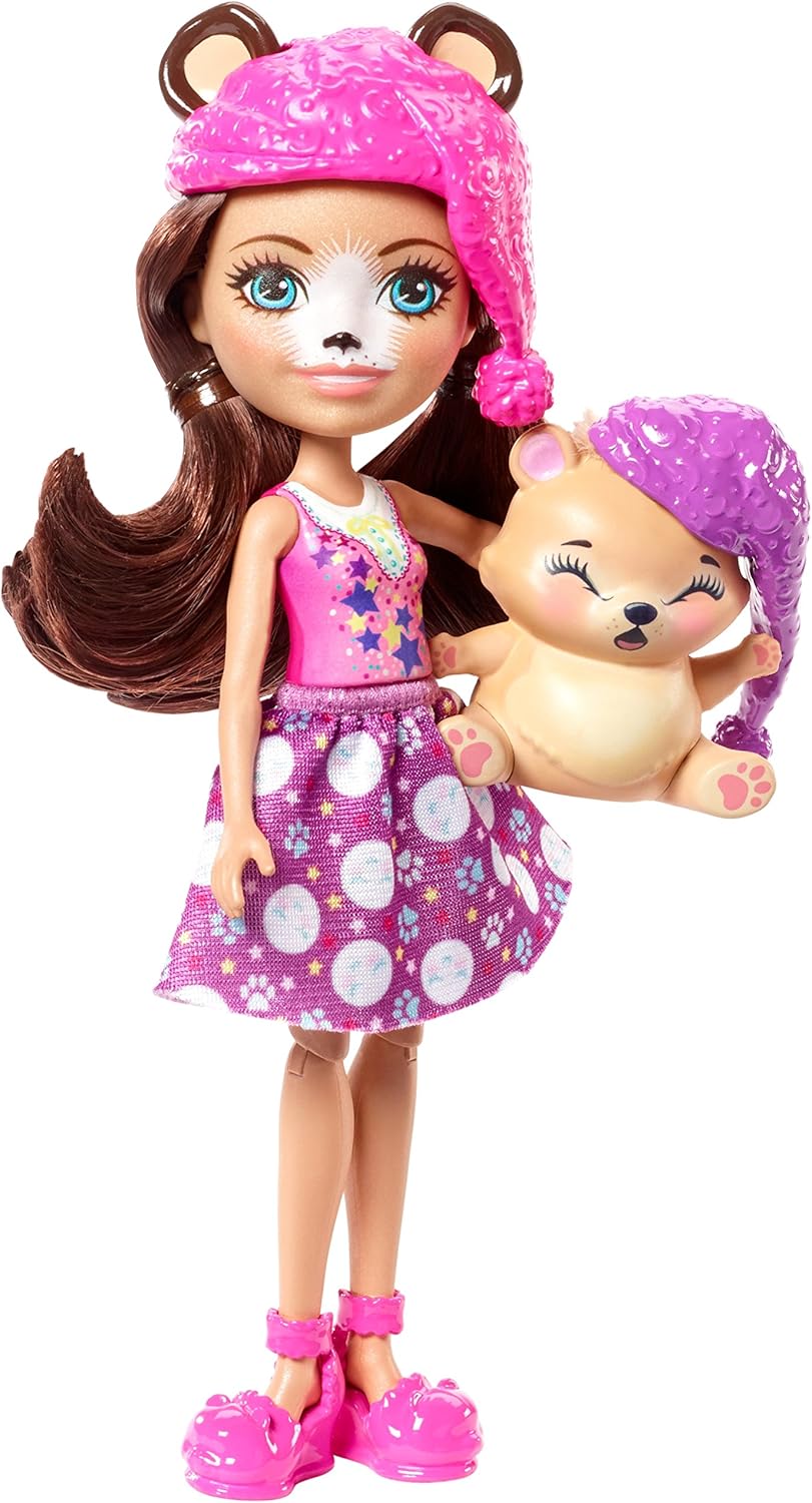Mattel Enchantimals FRH46 Bren Bear und Snore Schlafzimmer