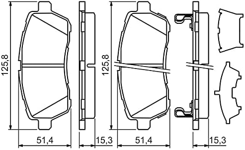 Bosch BP1211 Bremsbeläge - Vorderachse - ECE-R90 Zertifizierung - vier Bremsbeläge pro Set