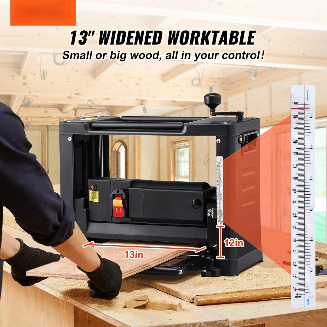 1,8kW Dickenhobel mit 2 Hobelmessern Max. Schnitttiefe 0,3cm Max. Schnittstärke 15cm für Holzbearbei