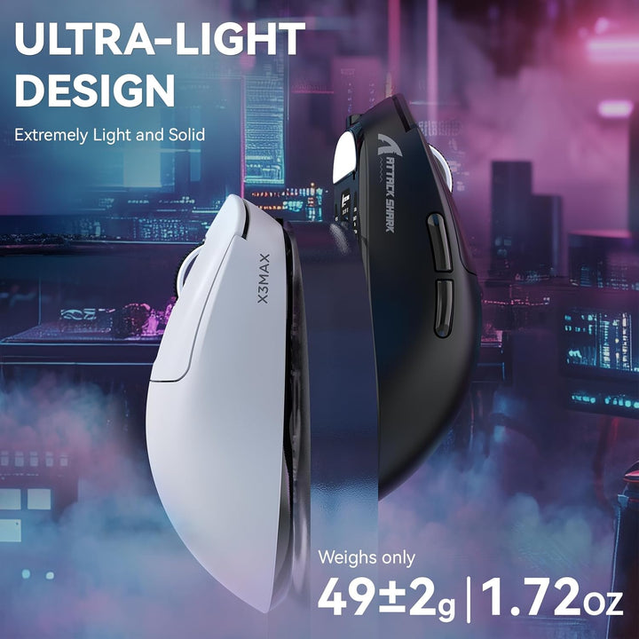 VGN GAMEPOWER x Attack Shark X3MAX PAW3950 Kabellose Gaming-Maus Superlight, 42000DPI, 49g Ultraleic
