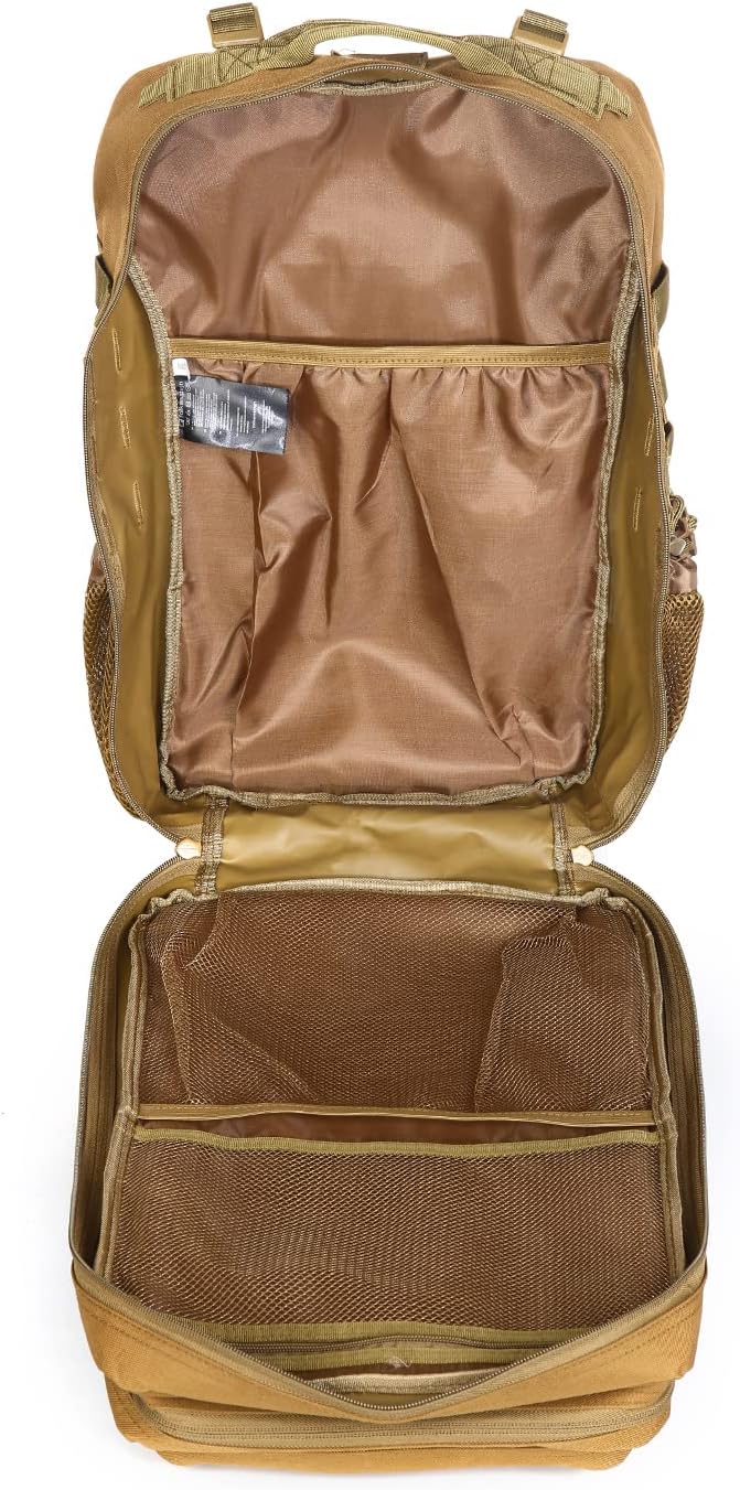 FALKENSTEJN Rucksack für Freizeit Outdooraktivitäten Schule Arbeit Multifunktionsrucksack Camel 45l