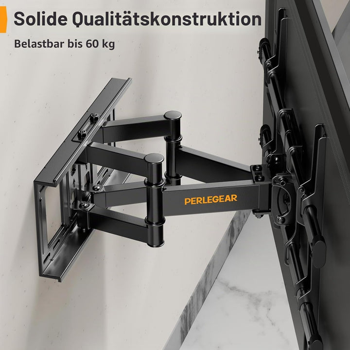 Perlegear TV Wandhalterung Schwenkbar Neigbar für 37-84 Zoll Flach &amp; Curved Fernseher, TV Halterung