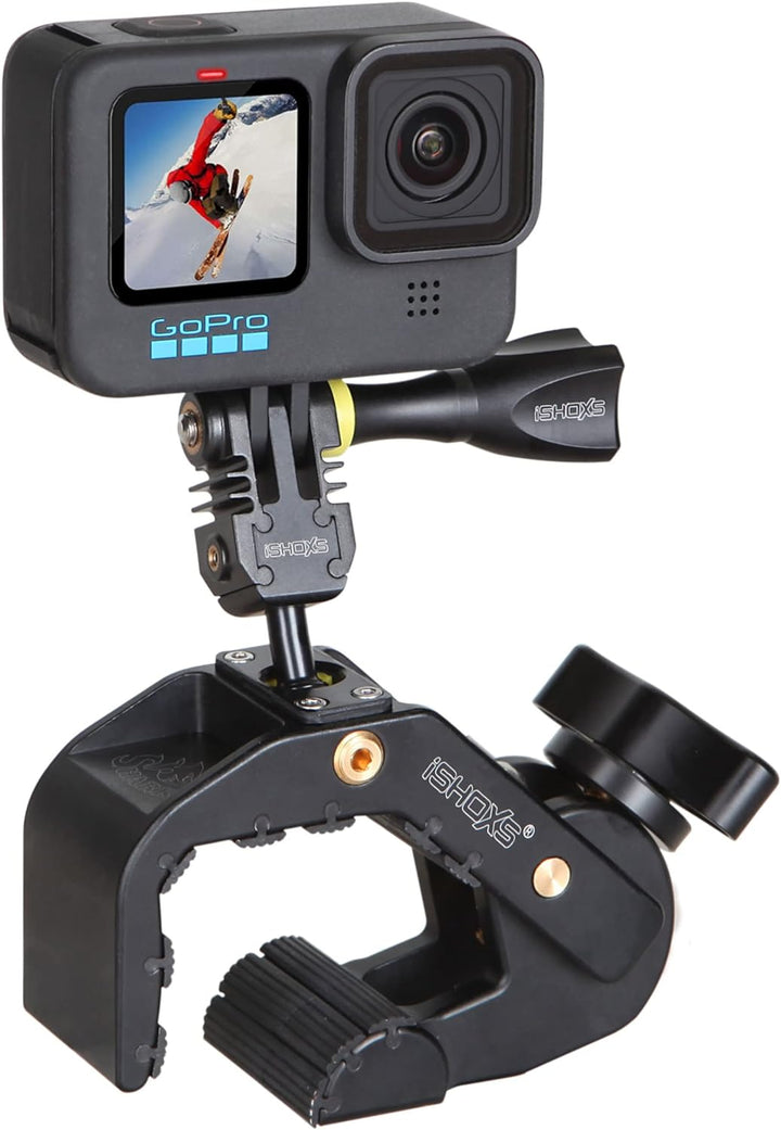 iSHOXS Shark | Rohrhalterung Sitzrohrklemme Lenkerhalter | passend für Gopro und kompatible Action c