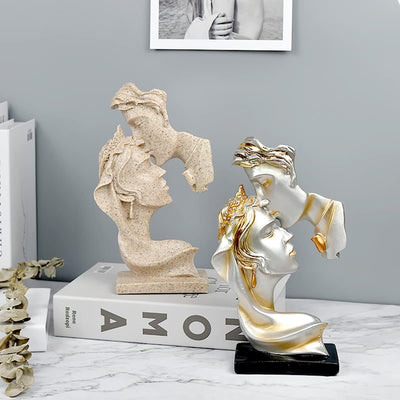 PIGPIGFLY Liebeskuss Statue,Abstrakte Skulptur,Deko Figuren, Deko Wohnzimmer Modern Zum Hinstellen,