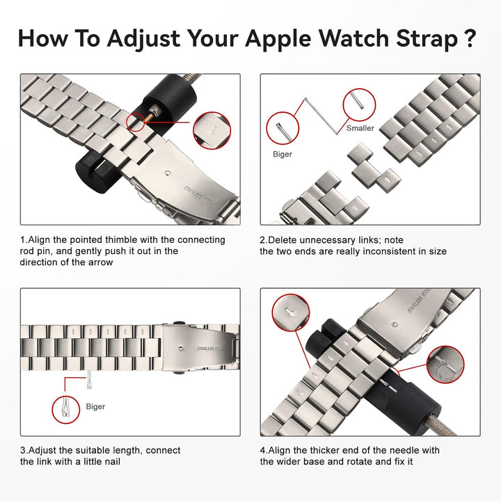 Metall Kompatibel mit Apple Watch Armband 42mm(Series 11 10) 40mm 41mm 38mm, Damen Herren Edelstahl