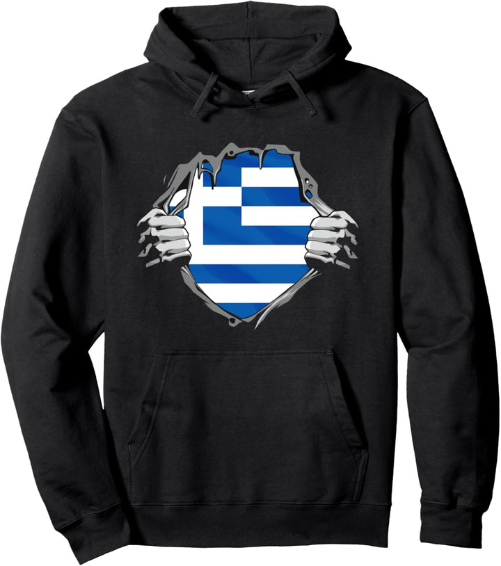 Griechische Flagge Kreta Griechenland Pullover Hoodie