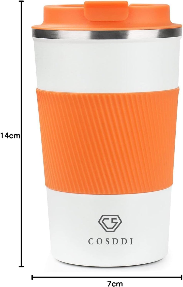 CS COSDDI Thermobecher- Isolierbecher, Edelstahl Travel Mug, 13oz/380ml Vakuum auslaufsicher Reisebe