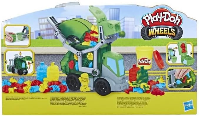Play-Doh Wheels 2-in-1 Müllabfuhr mit Müllknete und 3 Dosen, Multi