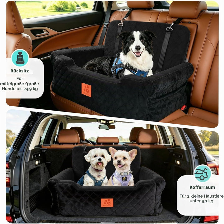 GL GLENSLAVE Hundesitz für Auto für grosse und mittlere Hunde bis 25 kg – Aus weichem Stoff, Autohun