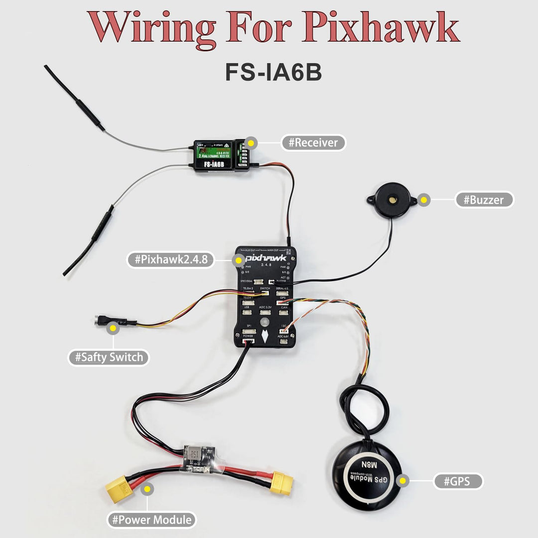 HAWK'S WORK FS-i6X 10 Kanal Sender Set, 2.4GHz RC Controller mit Empfänger für Drone Multirotor RC F