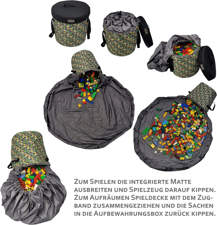 BAMBINIWELT Kinder Aufräumsack Spieldecke Spielzeug-Tasche Aufbewahrung-Beutel Spielzeugaufbewahrung