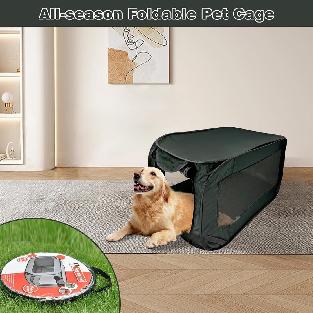 Hundetransportbox Faltbar 92×52×52 cm,Hundebox Auto mit Doppeltüren aus Oxford Stoff,Tragbare Pop-Up