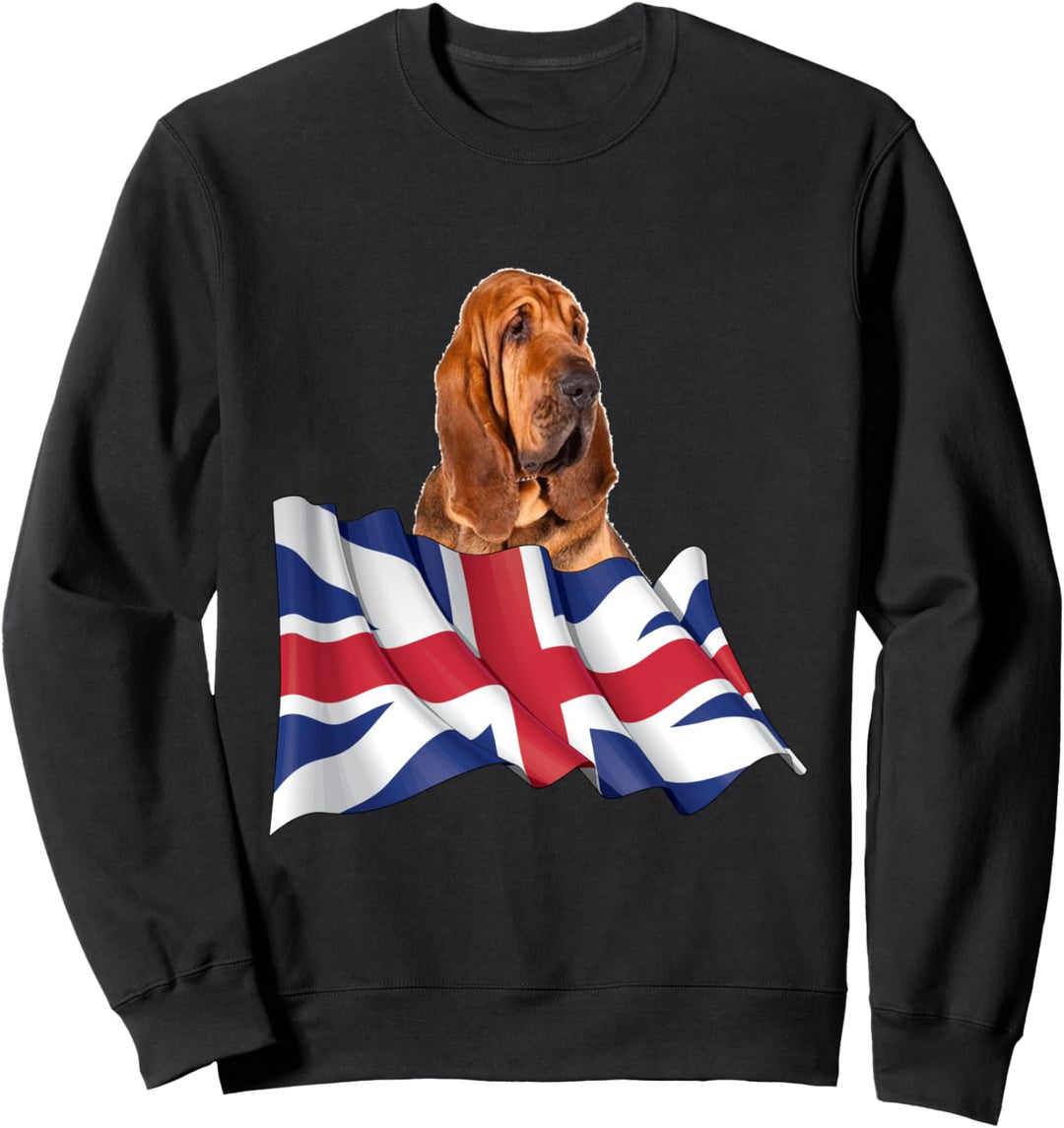 Union Jack Flag Dog Bloodhound Sweatshirt