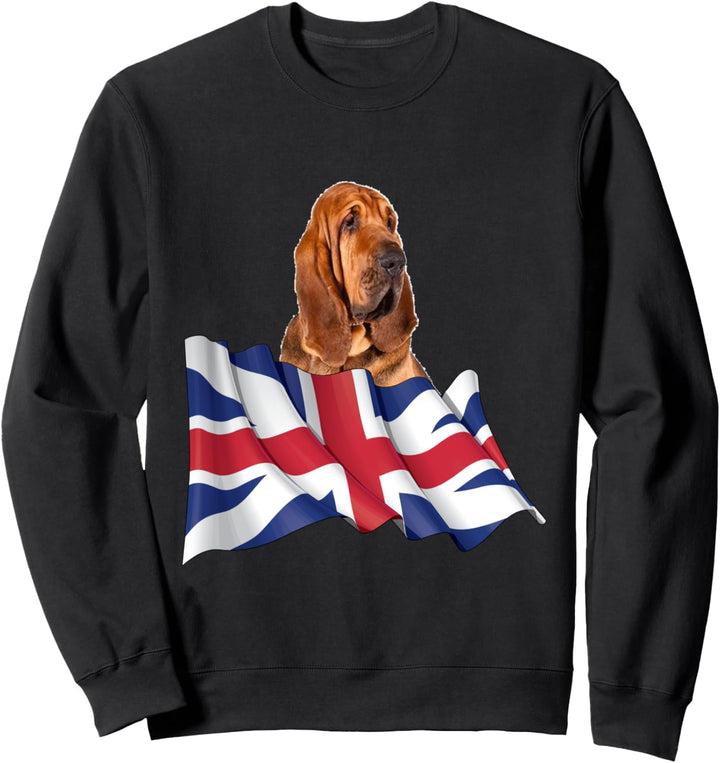 Union Jack Flag Dog Bloodhound Sweatshirt
