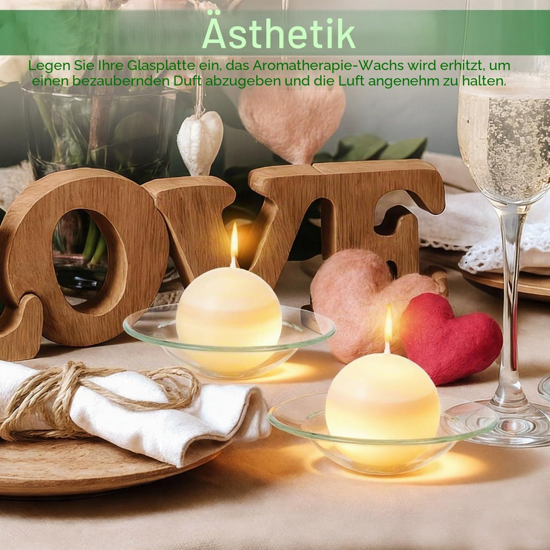 5 Stück Ersatzschale für Ölwärmer Wachsschmelzhalter aus Glas Runde Aromatherapie Kerzenwärmerplatte