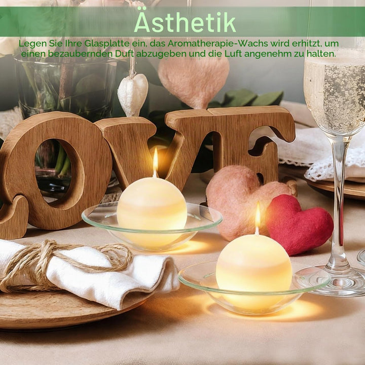 5 Stück Ersatzschale für Ölwärmer Wachsschmelzhalter aus Glas Runde Aromatherapie Kerzenwärmerplatte