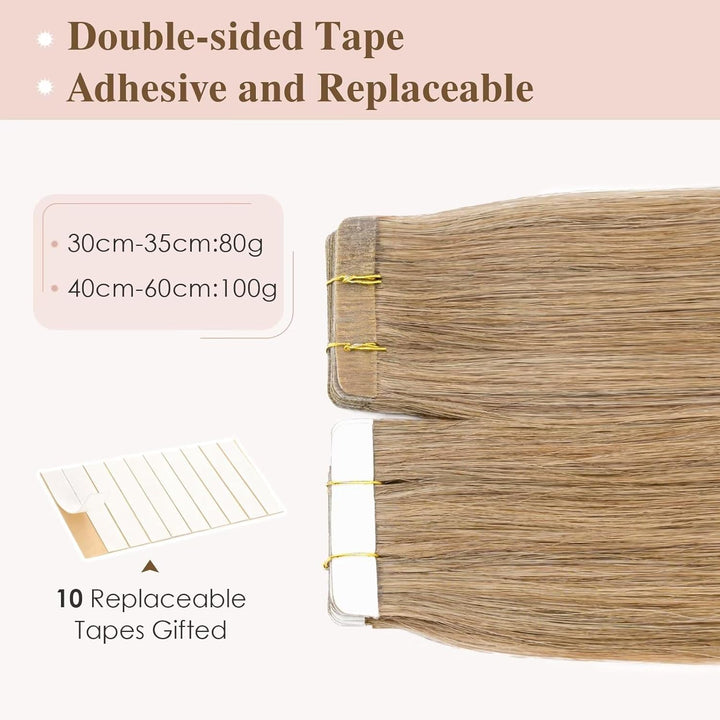TESS Tape Extensions Echthaar Blond 40 Stück 45 cm Haarverlängerungen Remy Human Hair günstig 100 g