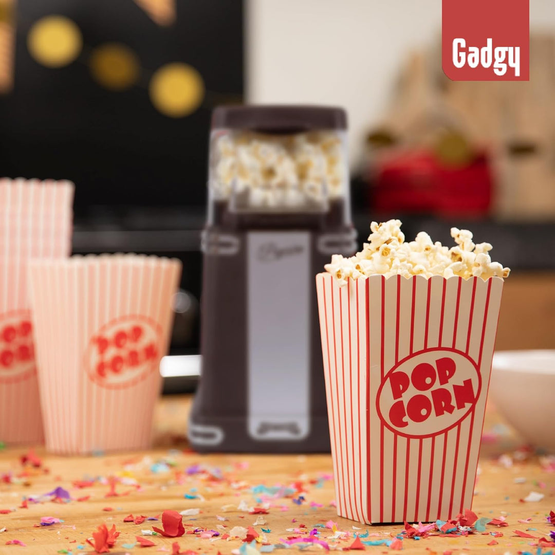Gadgy Popcornmaschine Heissluft - Retro Popcorn Maker - Popcorn Maschine für Fettfreies Ölfreies Pop