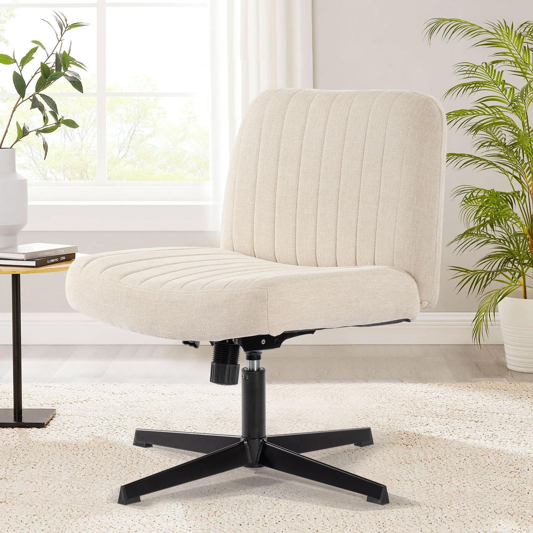 Bosmiller Schneidersitz Stuhl mit Stoffpolsterung，Criss Cross Chair Breiterem Kissen,Höhenverstellba