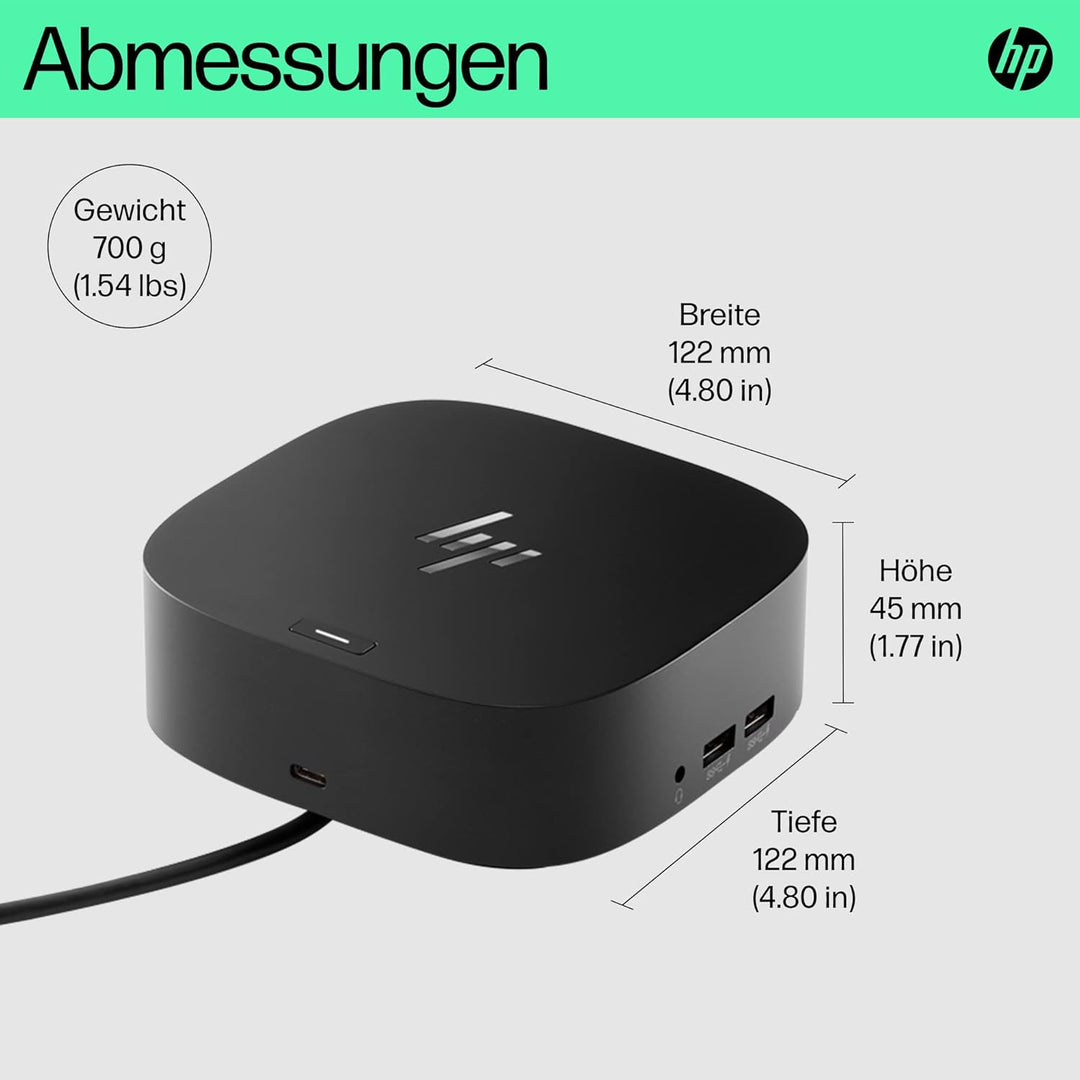 HP USB-C G5 Essential Dockingstation | USB-C Hub | USB Hub | Thunderbolt | USB-C | USB 3.0 | 2x 1.4