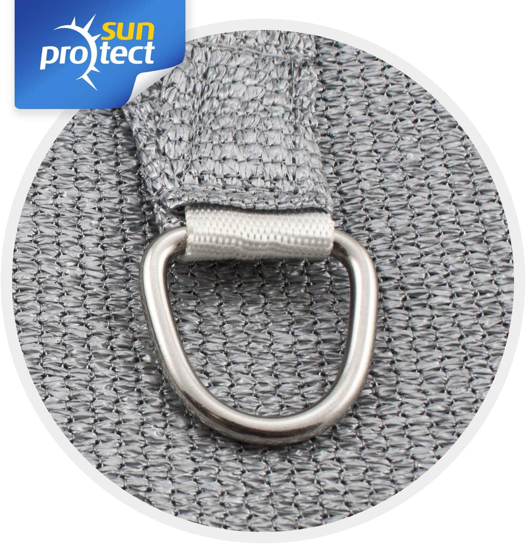 sunprotect 83225 Professional Sonnensegel, 3 x 3 m, Quadrat, Wind- & wasserdurchlässig, grausilber 3