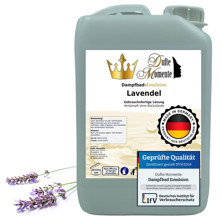 Dufte Momente | Dampfbad Emulsion 3 Liter Lavendel | geprüfte Qualität | mit naturreinen und natürli