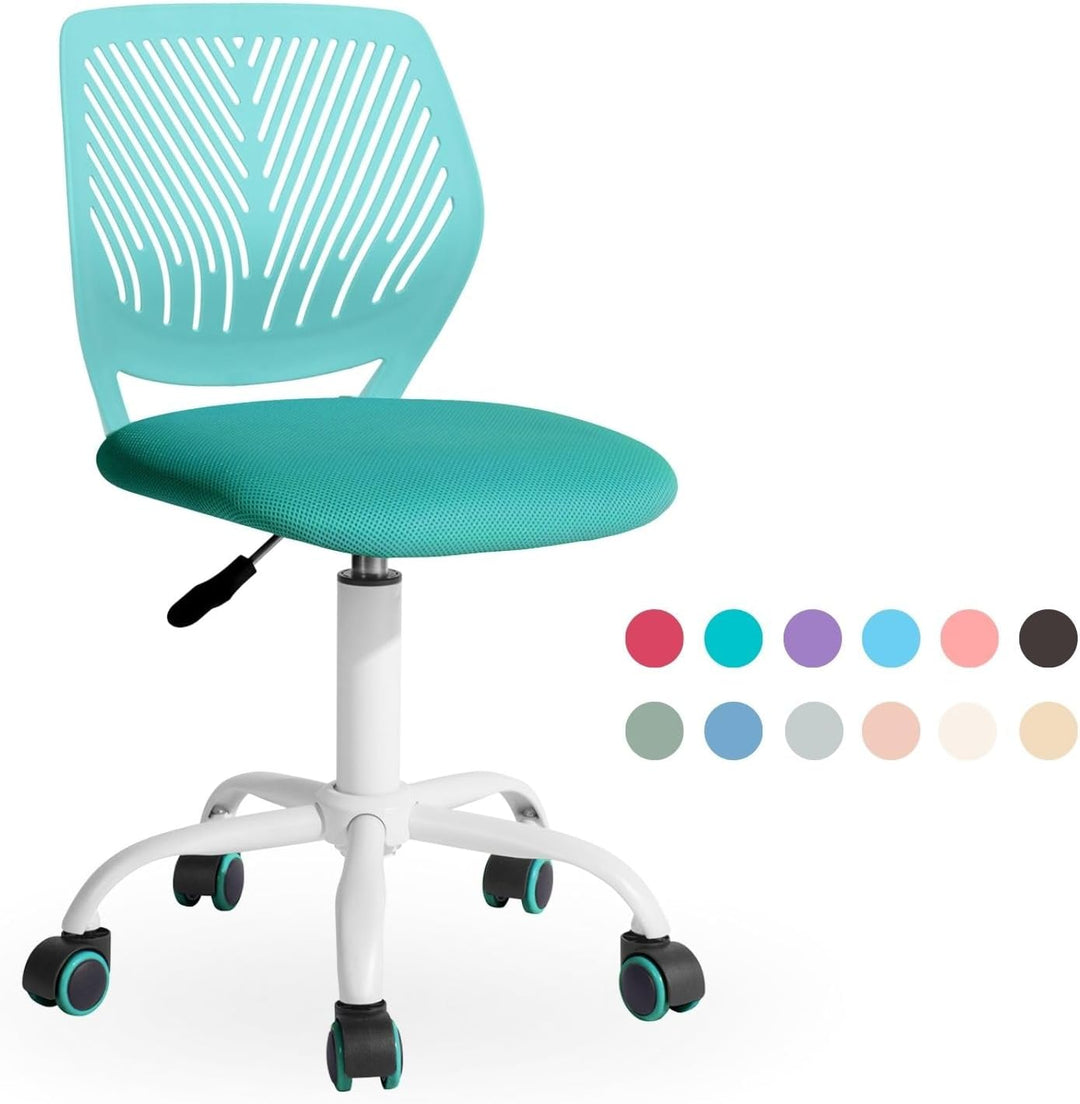 FurnitureR Friseurstuhl ergonomischer Drehstuhl ohne Armlehnen, höhenverstellbar, Netzrückenlehne, M