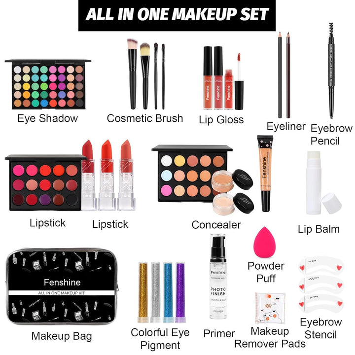 All In One Makeup Kit, Makeup Kit for Women Full Kit, Makeup Gift Set for Women Beginners, Makeup Es