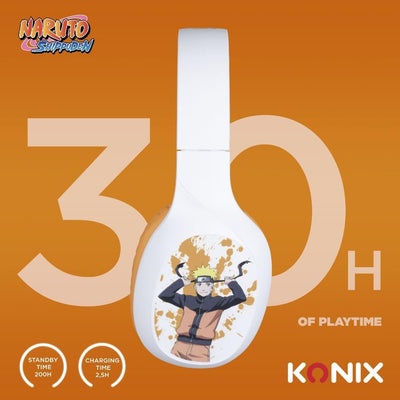 Konix Naruto Shippuden Drahtlose Bluetooth 5.3-Kopfhörer für Smartphones und Tablets - 30 Stunden Ak