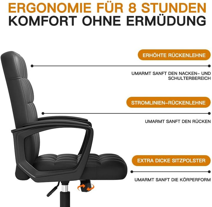 Leder Ergonomische Schreibtischstuhl-Bürostuhl, 360 ° Schwenk Mit Hoher Dichte, Höhepunkt, Höhe Eins
