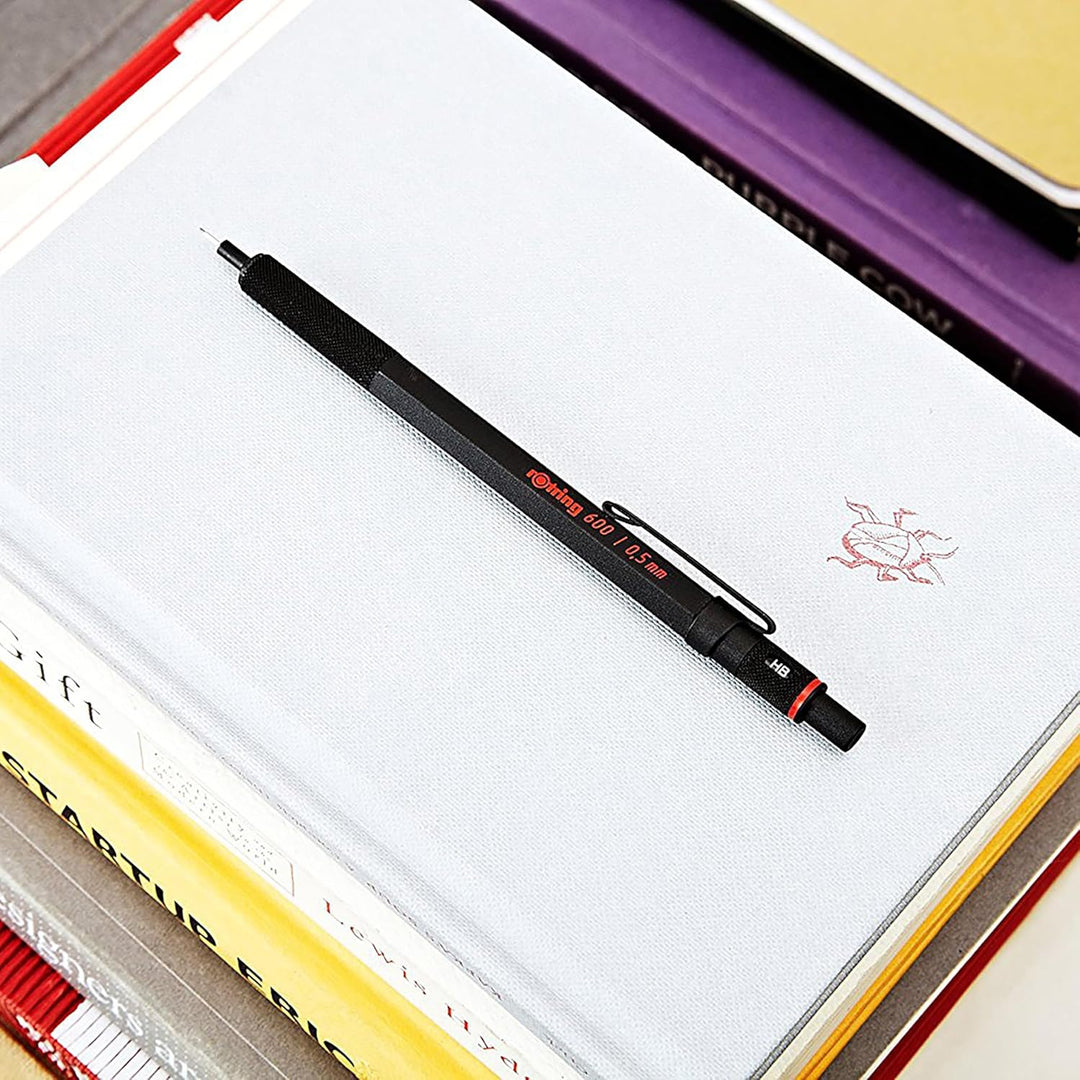 rOtring 600 Druckbleistift | 0,5 mm | Schwarz | Ergonomisches Vollmetallgehäuse 1 Stück (1er Pack) M