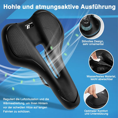 Bike Sattel Premium Universal Cloud Plus Fahrradsattel Bequem Weich Memory Schaum Radsattel Cityrads
